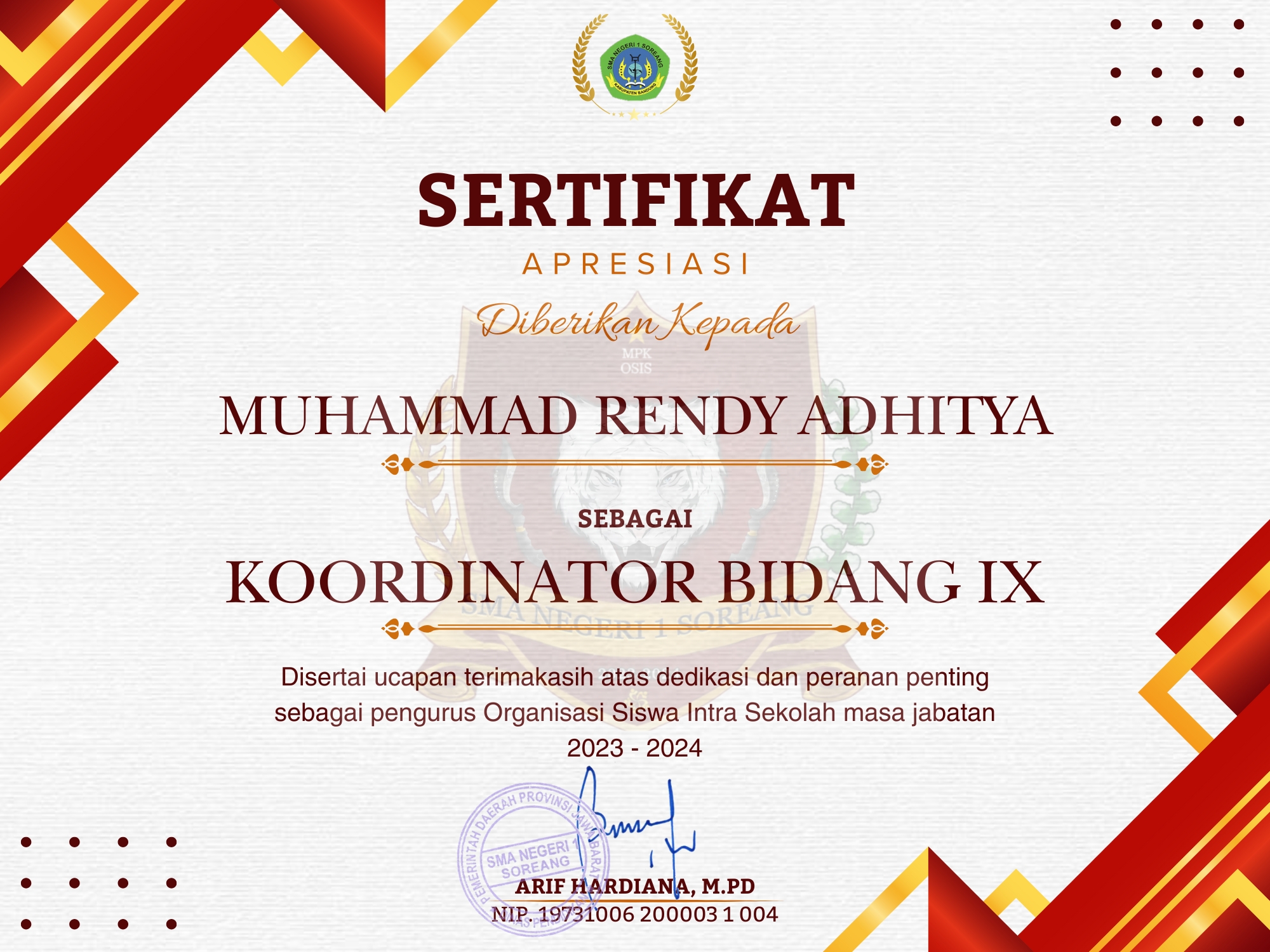 Appreciation of School Organizations